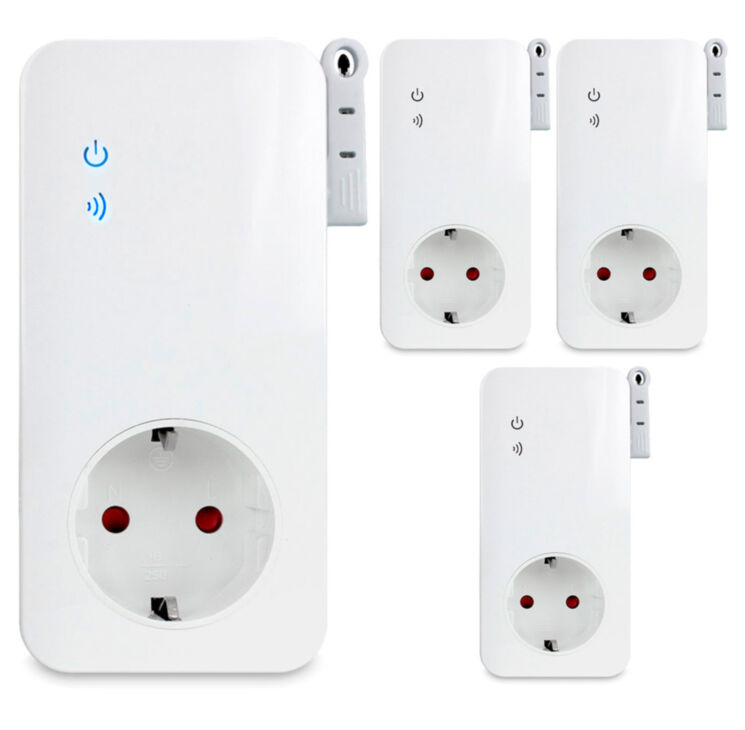 Комплект GSM - Розетка Simpal T4003V2 (1 ведущая + 3 ведомых) работа по расписанию, датчик температуры, управление по SMS